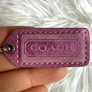 1.5" y2k COACH Suede Fob Bag Charm Hang tag Hangtag